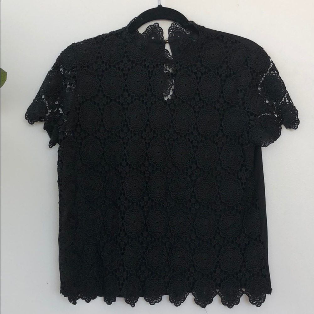 Who What Wear Black Top with sheer back